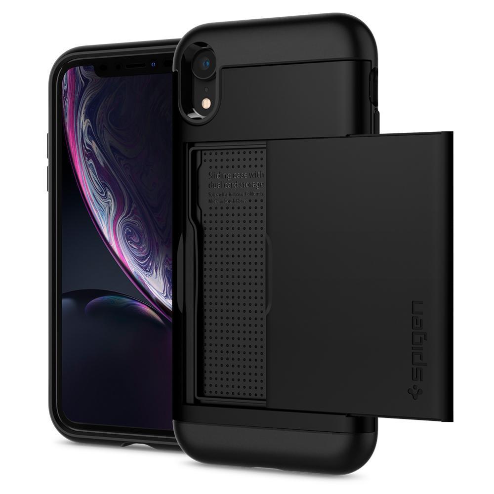 iPhone XR Case, Genuine SPIGEN Slim Armor CS Card Slider Hard Cover for Apple