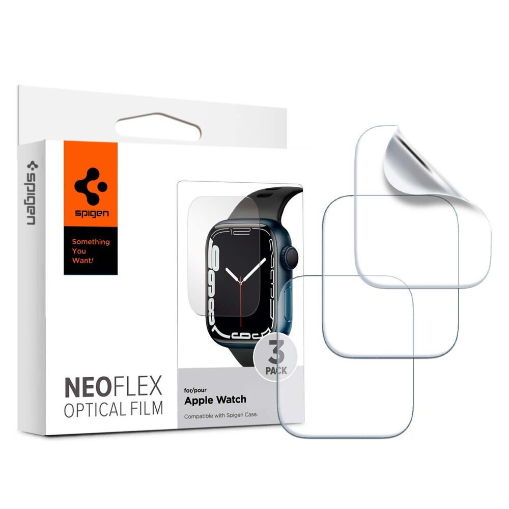 SPIGEN Neo Flex Film (45/44mm) 3PCS Screen Protector for Apple Watch Series 9/8/7/SE2/6/SE/5/4 