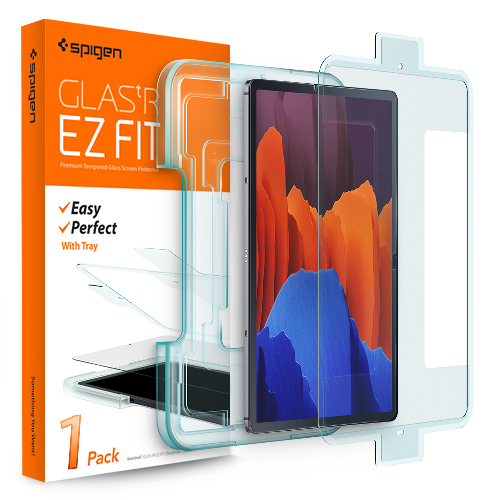Genuine SPIGEN Glas.tR EZ Fit Tempered Glass for Samsung Galaxy Tab S8 Plus / S7 Plus / Tab S7 Plus 5G 12.4 Glass Screen Protector 1 Pc/Pack
