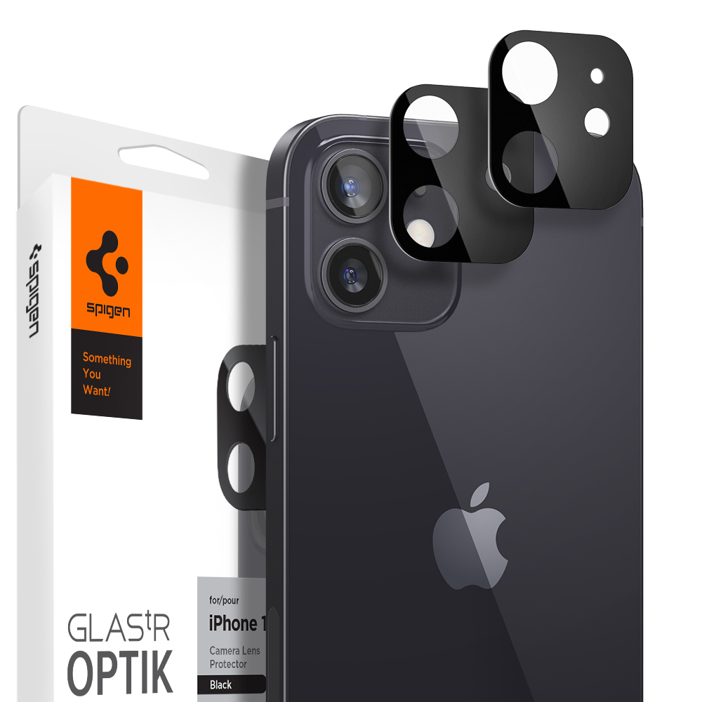 Genuine SPIGEN Glas.tR Optik Lens Tempered Glass for Apple iPhone 12 (6.1-inch) Camera Lens Protector 2 Pcs/Pack