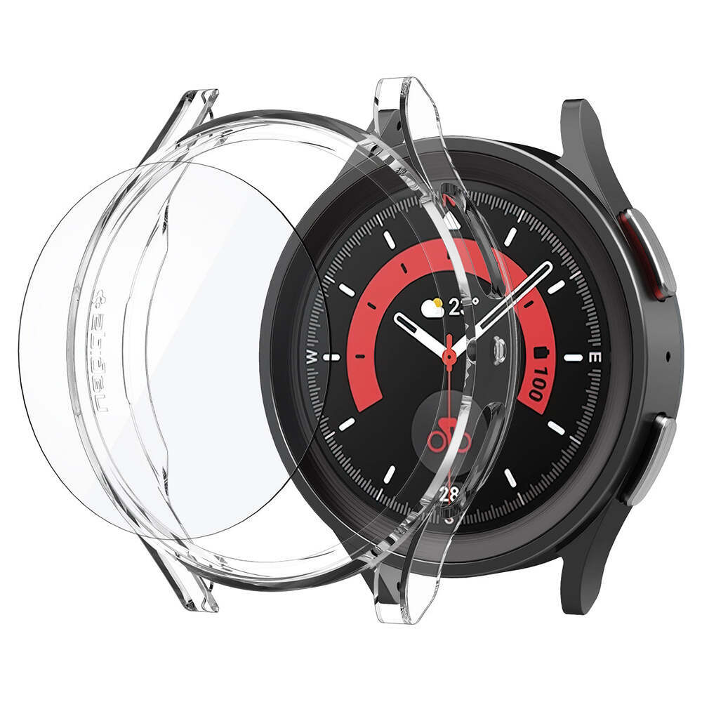 SPIGEN Thin Fit Case with Glass Screen Protector for Samsung Galaxy Watch 5 Pro 45mm
