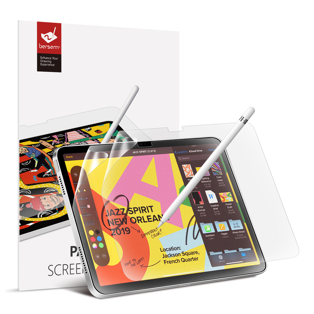 Bersem Paperfeel Film Screen Protector 2PCS for iPad Air 11-inch M3 (2025) / M2 (2024) / iPad A16 11th Gen (2025) / 10.9-inch 10th Gen (2022)