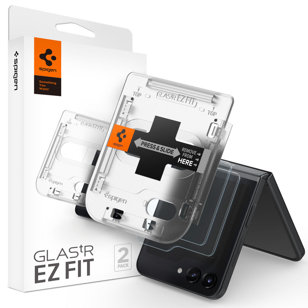 SPIGEN Glas.tR EZ Fit 2PCS Glass Front Screen Protector for Samsung Galaxy Z Flip 5