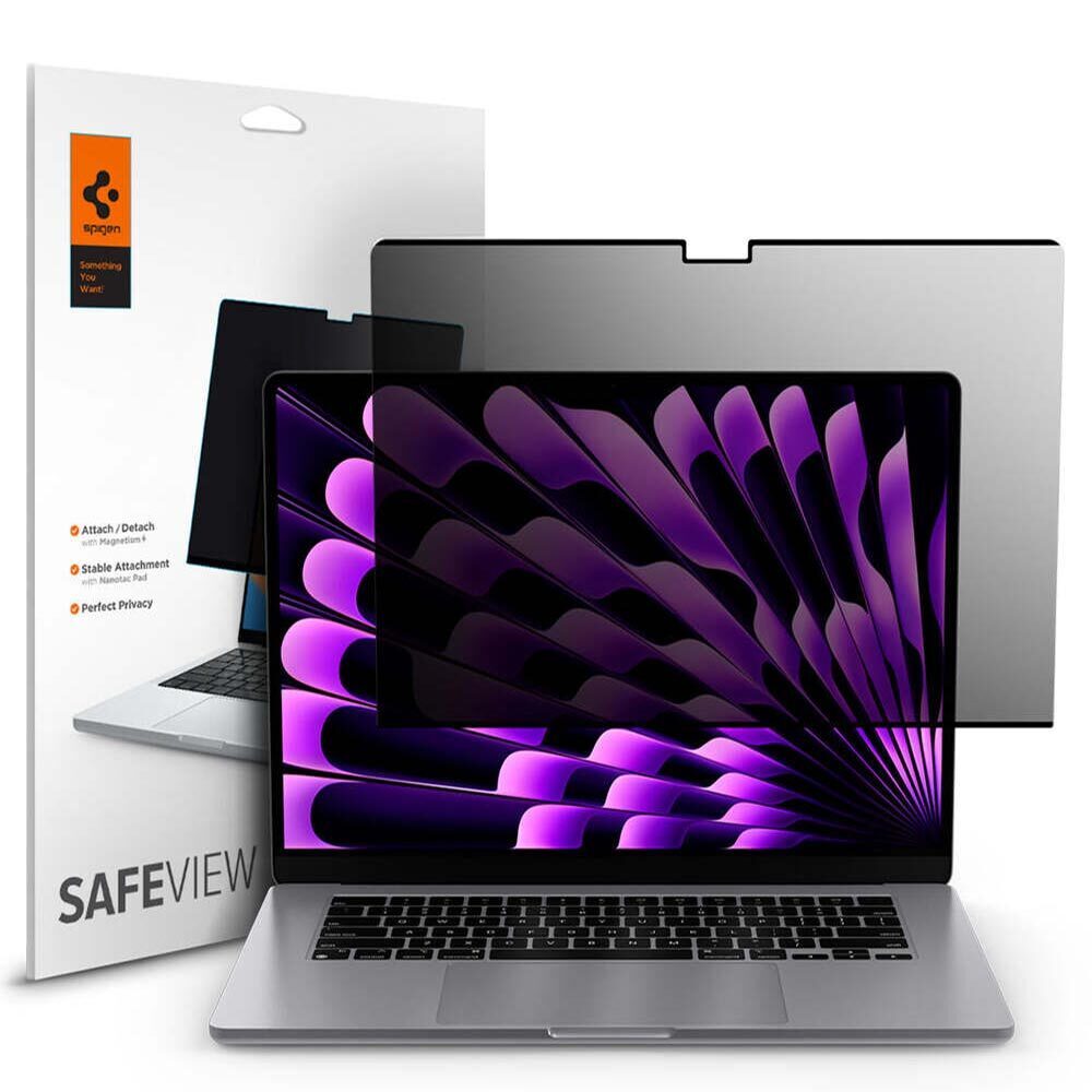 SPIGEN Safe View Magnetic Detachable Privacy Filter for MacBook Air 15-inch Screen Protector 2026/2025/2024/2023 (M5/M4/M3/M2) Screen Protector