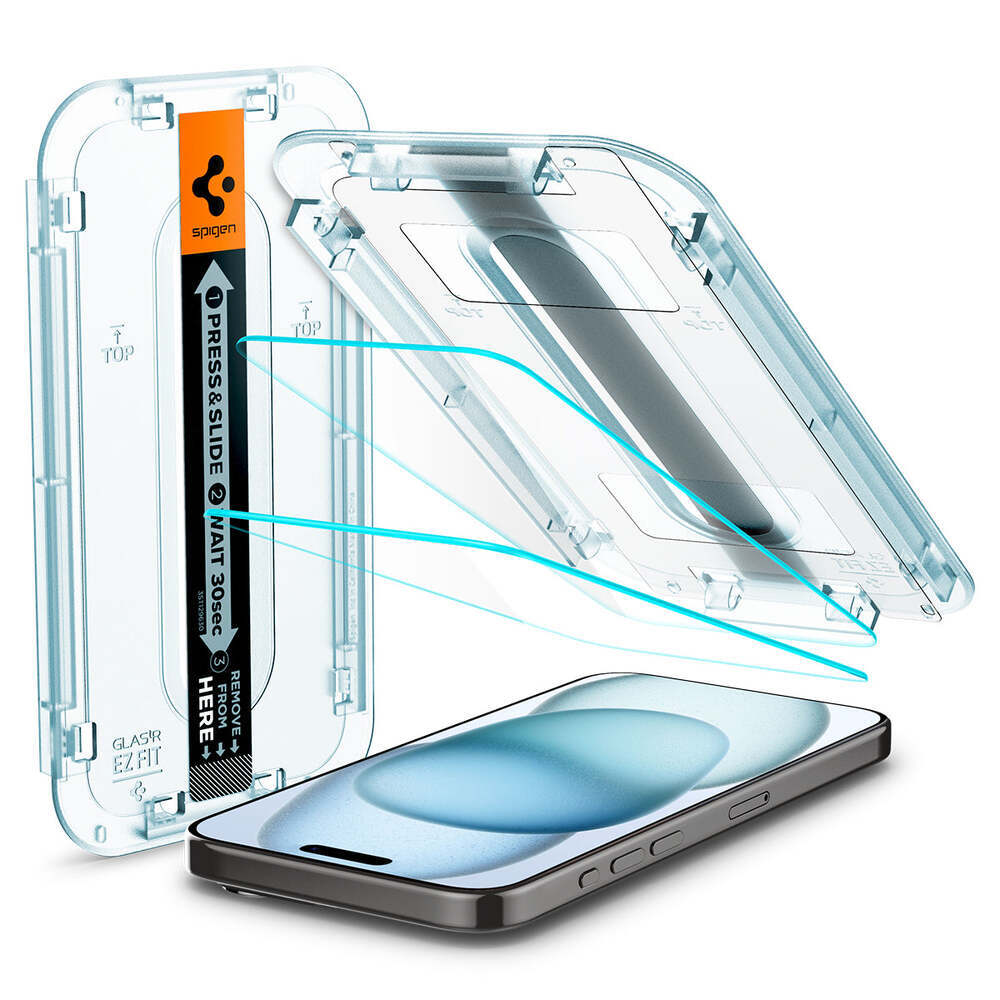 SPIGEN GLAS.tR EZ Fit 2PCS Glass for iPhone 15 / 16 Screen Protector
