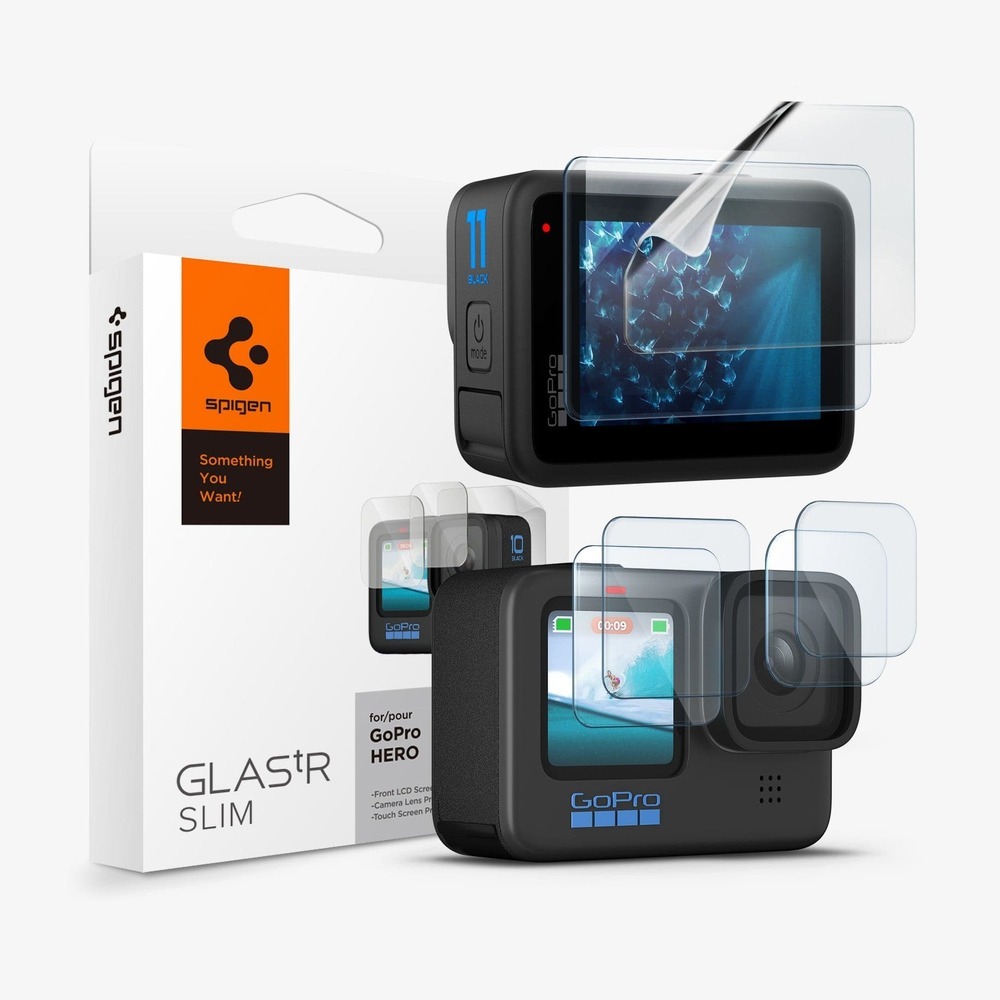 SPIGEN Multi Pack Front Screen / Lens / Tocuh Screen Screen Protector for GoPro HERO12/11/10/9 Black