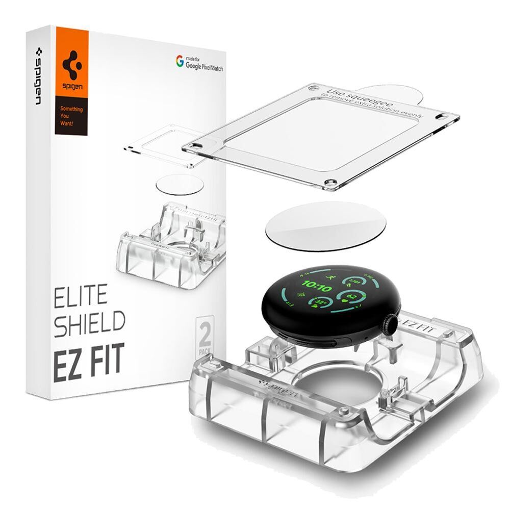 SPIGEN Elite Shield EZ Fit 2 Pcs Screen Protector for Pixel Watch 3 45mm