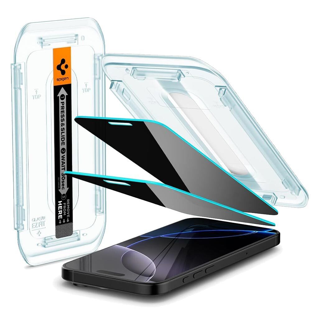 SPIGEN GLAS.tR EZ Fit Privacy 2 Pcs Glass for iPhone 16 Pro Screen Protector