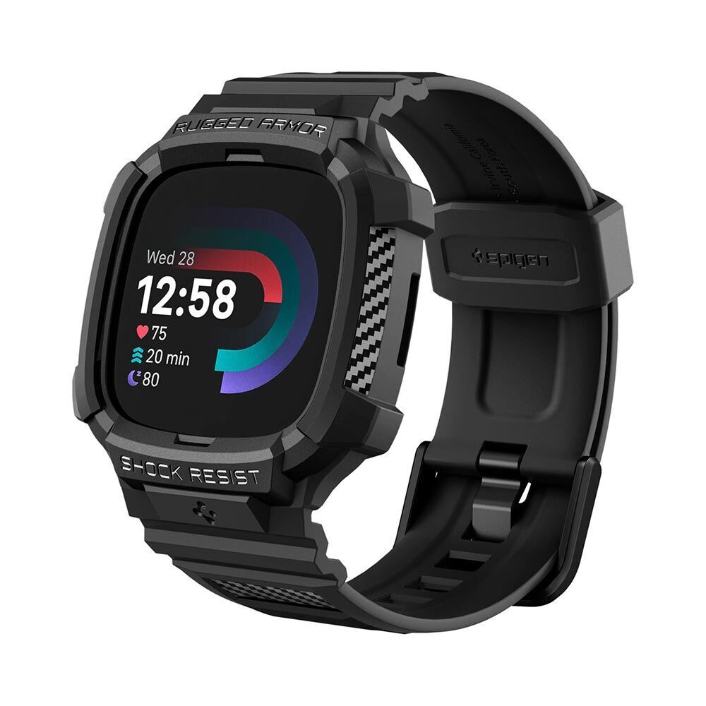 SPIGEN Rugged Armor Pro for Fitbit Versa 4 / Sense 2 Case Band
