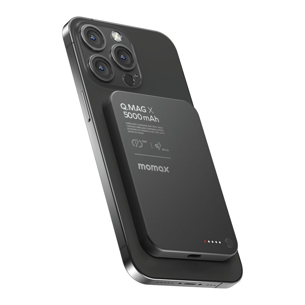 Momax 5000mAh Q.Mag X Magnetic Magsafe Compatible Wireless Power Bank for iPhone MagSafe series / MagSafe Case