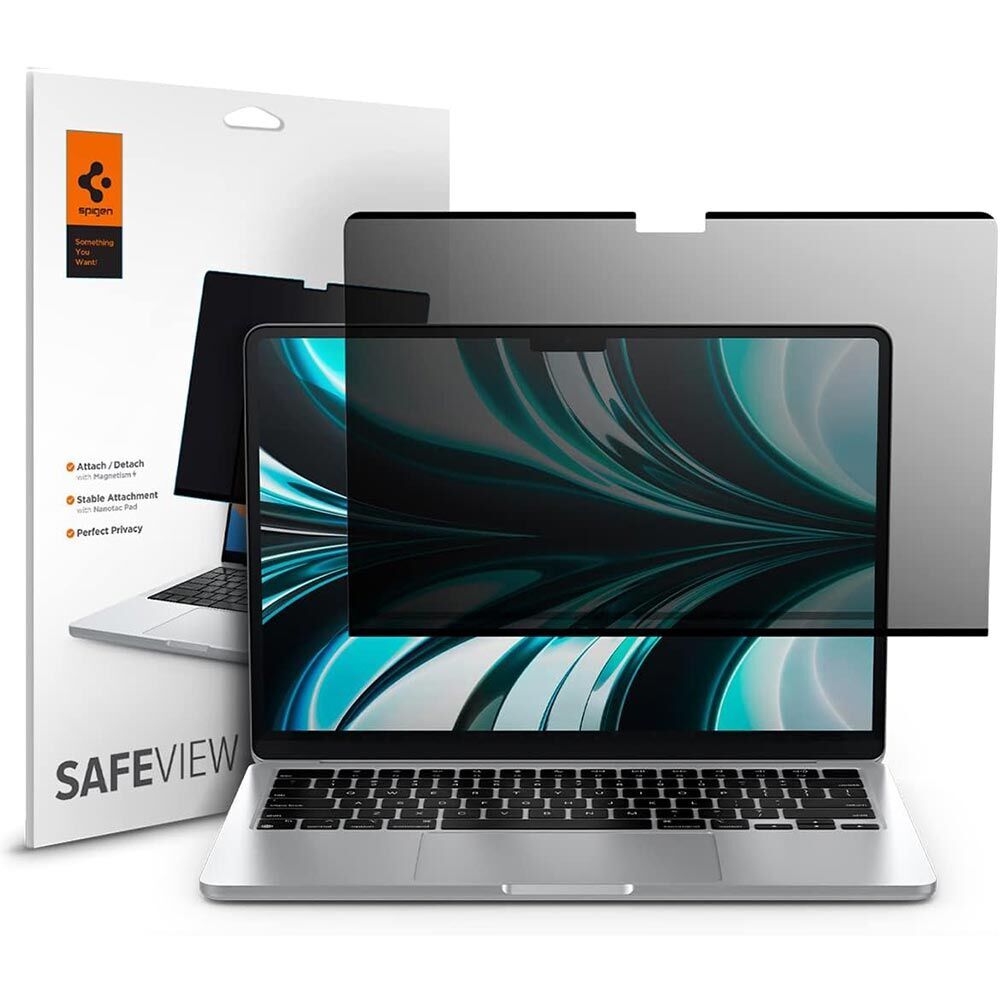 SPIGEN Safe View Magnetic Detachable Privacy Filter for MacBook Air 13-inch 2025/2024/2022 (M4/M3/M2) Screen Protector