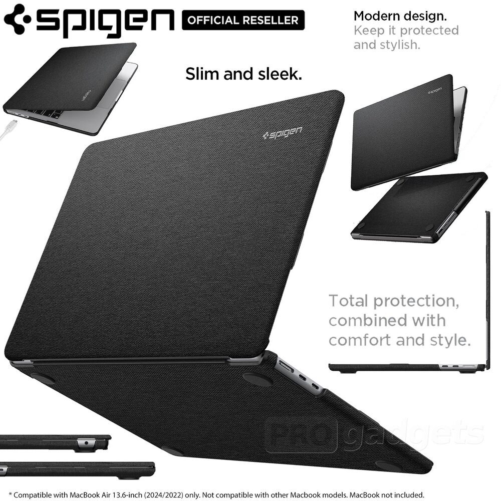 Spigen Urban Fit Case For MacBook Air 13.6" M2 (2022) / M3 (2024) - Polycarbonate + Fabric, Shockproof