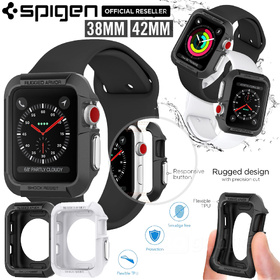 For Apple Watch Series 3/2/1 Case, Genuine SPIGEN Rugged Armor Soft Cover for 42mm