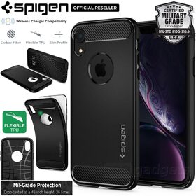 iPhone XR Case, Genuine SPIGEN Rugged Armor Resilient Ultra Soft Cover for Apple