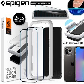 Genuine SPIGEN AlignMaster Full Cover Tempered Glass for Apple iPhone 12 / iPhone 12 Pro (6.1-inch) Screen Protector 2 Pcs/Pack