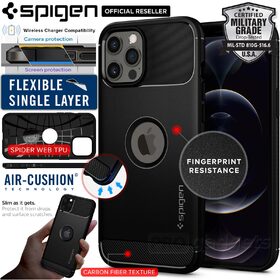 Genuine SPIGEN Rugged Armor Resilient Ultra Soft Cover for Apple iPhone 12 Pro Max (6.7-inch) Case