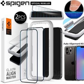 Genuine SPIGEN AlignMaster Full Cover Tempered Glass for Apple iPhone 12 Pro Max (6.7-inch) Screen Protector 2 Pcs/Pack
