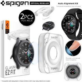 SPIGEN GLAS.tR EZ Fit 2 Pcs Screen Protector for Galaxy Watch 3 41mm / 4 Classic 42mm