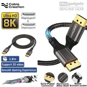 CableCreation 8k 60 Hz DP DisplayPort 1.4 to DP DisplayPort Cable 1.83M
