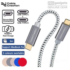 CableCreation Braided USB Type C to USB C Cable 480Mbps 60W/3A 3M