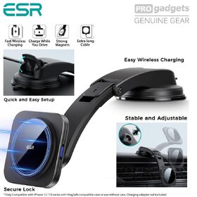 ESR MagSafe HaloLock Dashboard Wireless Car Charger Holder with Low-Profile Mounting Arm
