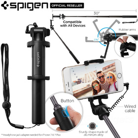 Genuine SPIGEN S530 Aluminum Extendable Battery Free Selfie Stick iPhone/Galaxy