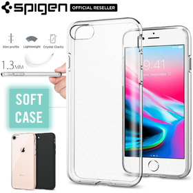 iPhone 8 Case, Genuine SPIGEN Liquid Crystal Slim Exact Fit Soft Cover for Apple