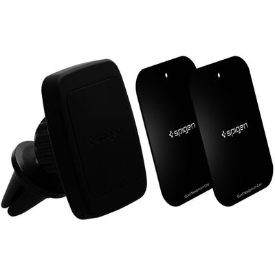 Car Mount Cradle Holder, Genuine Spigen A201 Air Vent Magnetic for iPhone/Galaxy [Color:Black]