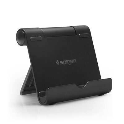 Genuine Spigen S320 Aluminum Multi-Angle Desk Mobile Phone Tablet Stand Holder Universal [Colour:Black]