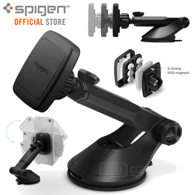 Car Mount Magnetic Holder, Genuine SPIGEN Kuel H35 for Universal/iPhone/Galaxy [Colour:Black]