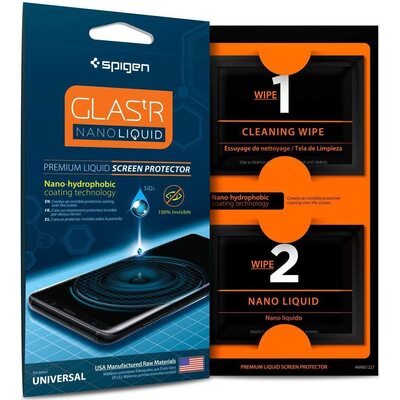 Genuine SPIGEN Screen Protector GLAS.tR Nano Liquid Invisible for iPhone/Galaxy [Colour:Clear]