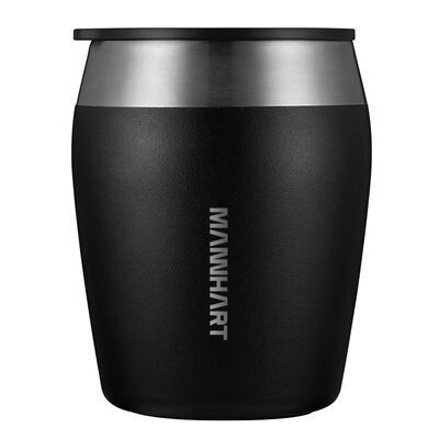 Genuine Mannhart 290mL 10Oz B212 Tumbler Pocket Insulated Vacuum Water Coffee Travel Mug [Colour:Black]