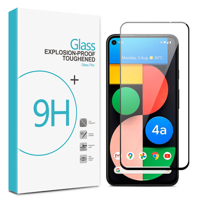 Full Cover Tempered Glass Screen Protector for Google Pixel 4a 5G [Colour:Black]