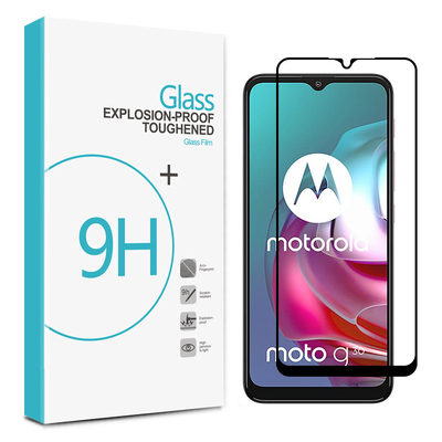 Full Cover Tempered Glass Screen Protector for Moto G30 [Colour:Black]