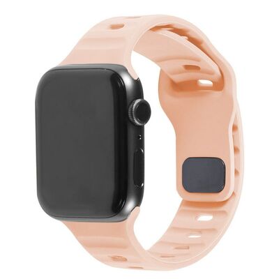 Coolyep Silicone Sport Fit (49/45/44/42mm) Band for Apple Watch Series Ultra 2/1/9/8/SE2/7/6/SE/5/4/3/2/1 [Colour:Sand Pink]