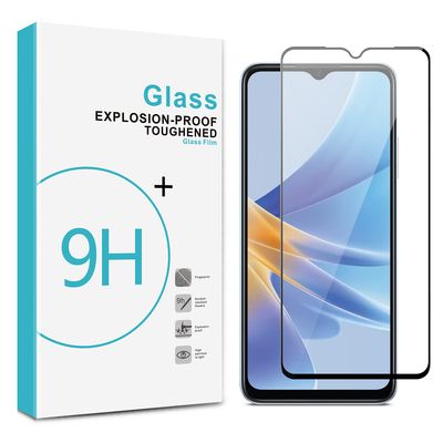 Full Cover Tempered Glass Screen Protector for Oppo A17 [Colour:Black]