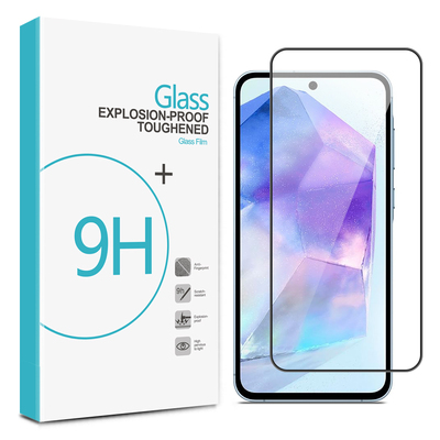 Full Cover Tempered Glass Screen Protector For Galaxy A55 5G [Colour:Black]