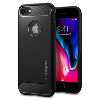 iPhone 8 Case, Genuine SPIGEN Rugged Armor Resilient Ultra Soft Cover for Apple [Colour:Black]