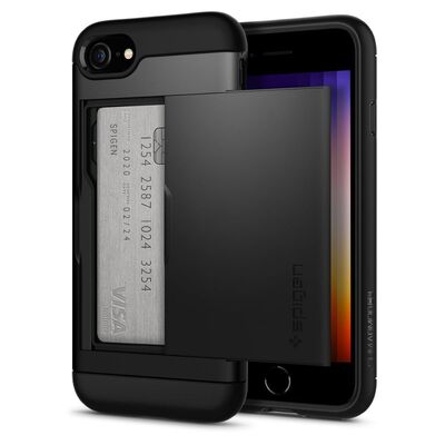 iPhone 7 Case, Genuine SPIGEN Slim Armor CS Card Slider Cover for Apple [Colour:Black]