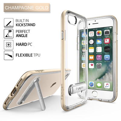 iPhone 7 Case, Genuine SPIGEN Crystal Hybrid Kickstand Cover for Apple [Colour:Champagne Gold]