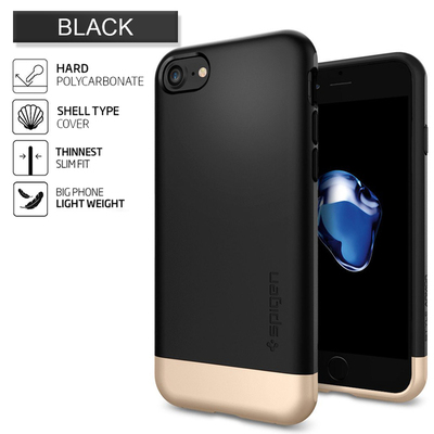 iPhone 7 Case, Genuine SPIGEN Style Armor Trendy Slim Hard Cover for Apple [Colour:Black]