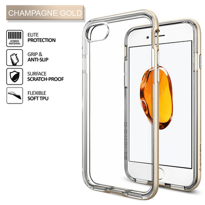 iPhone 7 Case, Genuine SPIGEN Neo Hybrid Crystal BUMPER Cover for Apple [Colour:Champagne Gold]