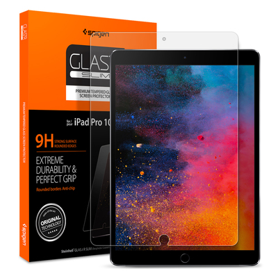 iPad Pro 10.5 / iPad Air 3 Screen Protector, Genuine SPIGEN GLAS.tR 9H SLIM Tempered Glass [Colour:Clear]