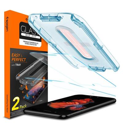 Genuine SPIGEN GLAS.tR EZ Fit Tempered Glass for Apple iPhone 7 / 8 Screen Protector 2 PCS [Colour:Clear]