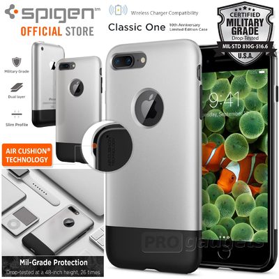 iPhone 8 Plus Case, Genuine SPIGEN Dual Layer Air Cushion Classic One Cover [Colour:Aluminum Grey]