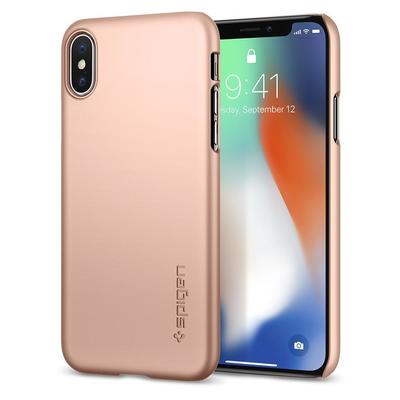 iPhone X Case, Genuine SPIGEN Ultra Thin Fit Exact-Fit Slim Hard Cover for Apple [Colour:Blush Gold]