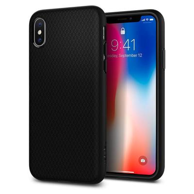iPhone X Case, Genuine SPIGEN Soft TPU Liquid Air Armor Slim Cover for Apple [Colour:Black]