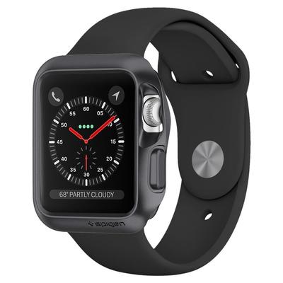 For Apple Watch Series 3/2/1 Case, Genuine SPIGEN Slim Armor Soft Cover for 38mm [Colour:Space Gray]