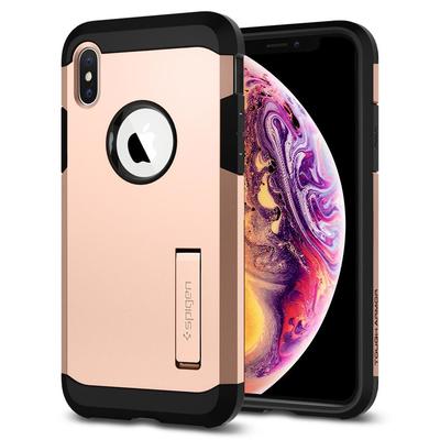 iPhone XS Case, Genuine SPIGEN Heavy Duty Tough Armor Kickstand Cover for Apple [Colour:Gold]