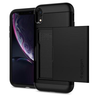 iPhone XR Case, Genuine SPIGEN Slim Armor CS Card Slider Hard Cover for Apple [Colour:Black]